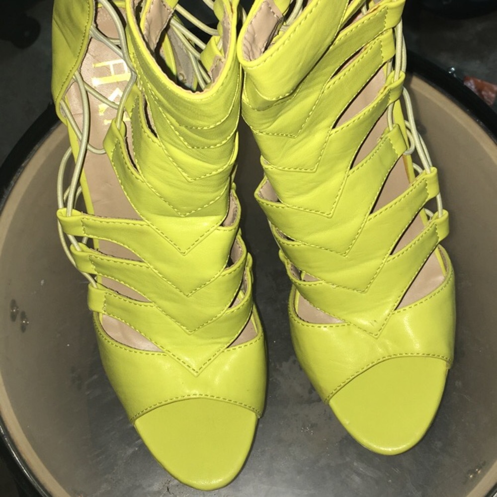 Neon green heels